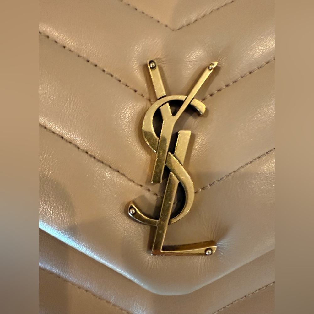 Saint Laurent Loulou Small Crossbody in Beige - Picture 13 of 17